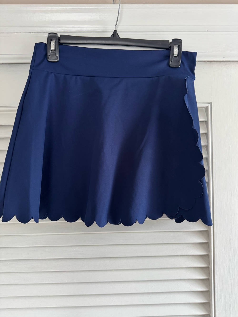 J. Crew Navy Scalloped Hem Skater Skirt